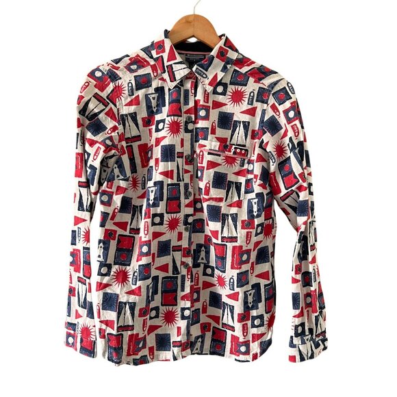 Women's PFG Columbia Linen Cotton Button-Up Long Sleeve Small Nautical A… - Picture 1 of 14